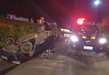 Foragido não para em fiscalização na BR-101 e provoca acidente grave