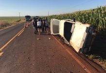 Jovem morre e outro fica ferido em capotamento na PR-558, em Terra Boa