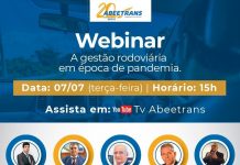 Gestão das rodovias é tema de videoconferência da Abeetrans em parceria com a ABDER