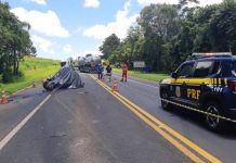 Colisão frontal mata jovem na BR-277, em Palmeira (PR)