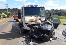 Colisão na SC-355, em Fraiburgo, mata motorista de carro