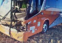 Colisão entre ônibus e micro-ônibus em Chapadão do Sul (MS) deixa 4 feridos
