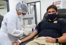 Policiais rodoviários federais doam sangue em favor do Dia Mundial em Memórias das Vítimas de Trânsito