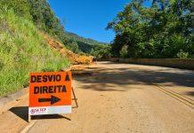 Após deslizamentos, Dnit realiza manutenção em trecho da BR-285, na Serra da Rocinha (SC)