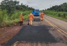 Em vez recapear, DNIT resolve “remendar” trecho da BR-230, no Estado do Pará