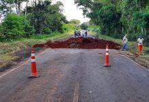 Rodovia em Tamboara, no Paraná, é interditada devido aos danos causados pelas chuvas