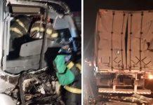 Ônibus e caminhão se envolvem em colisão na SP-332, em Franco da Rocha