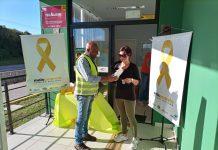 Maio Amarelo tem entrega de rosas no pedágio de Capão Seco (RS), na BR-392, nesta quarta (31)