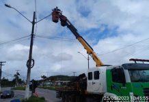 Bahia Norte realiza recuperação do sistema de iluminação na BA-093, em Dias D’ávila