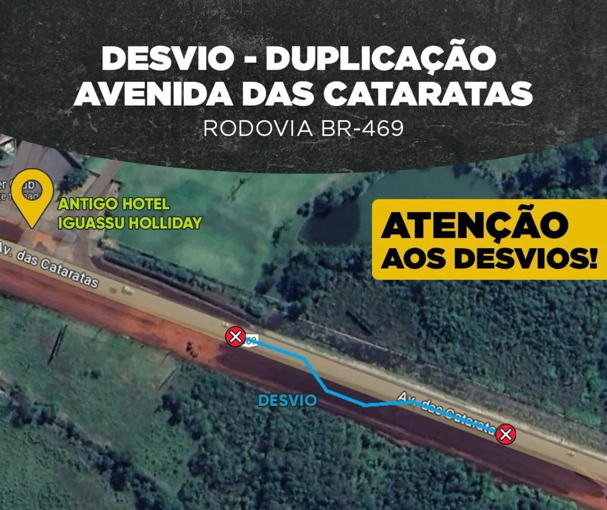 Duplicação da BR-469 terá desvio em Foz do Iguaçu (PR), nesta segunda (23)