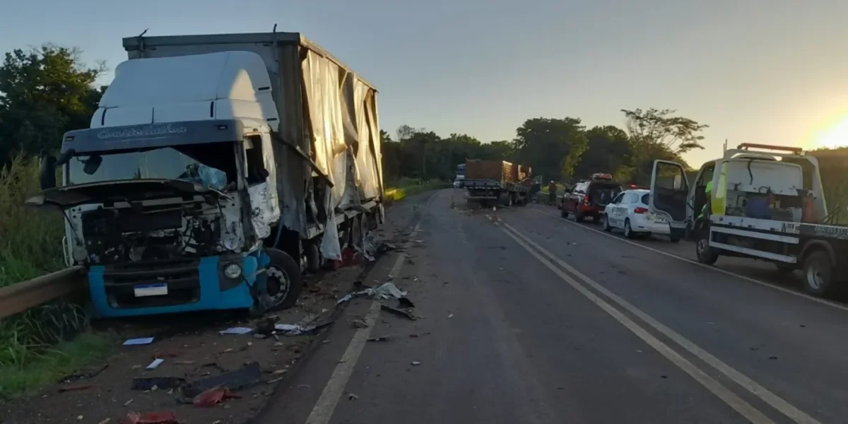 Caminhoneiro morre na SP-421 após colisão entre caminhões, em Taciba