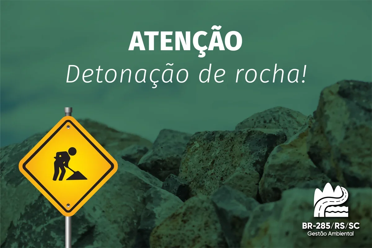 Serra da Rocinha, na BR-285/SC, fica interditada nesta quinta (18) e sexta-feira (19),para obras de detonação de rochas.