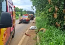 Criança morre atropelada por caminhão de gás na GO-118