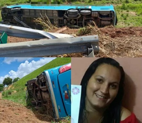 Ônibus tomba na BR-101 e deixa mulher morta e 6 feridos, em Gameleira (PE)