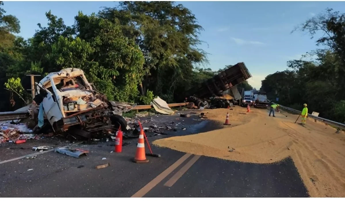 VÍDEO: Acidente na BR-163/MT entre carretas e carro mata 5 pessoas