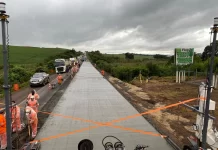 Começa a concretagem da rodovia PRC-280, entre Palmas e Clevelândia