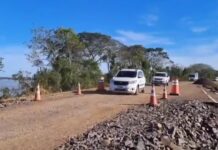VÍDEO: BR-153/RS tem tráfego restabelecido para veículos emergenciais, em Cachoeira do Sul