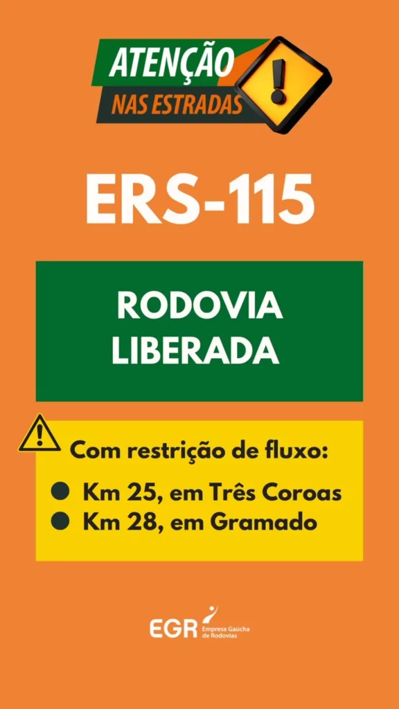 Rodovias estaduais e federais gaúchas mantêm alterações, nesta terça-feira (14)