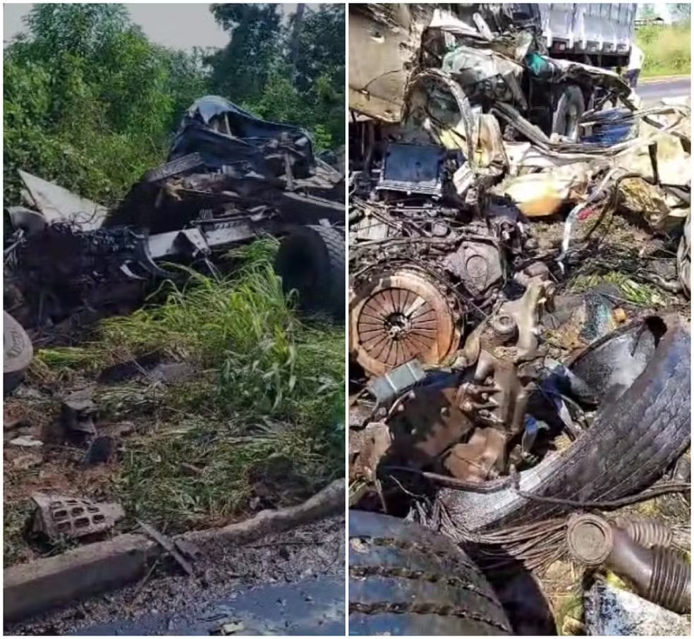 Acidente entre carretas deixa casal morto e 1 ferido grave na BR-226, no Tocantins