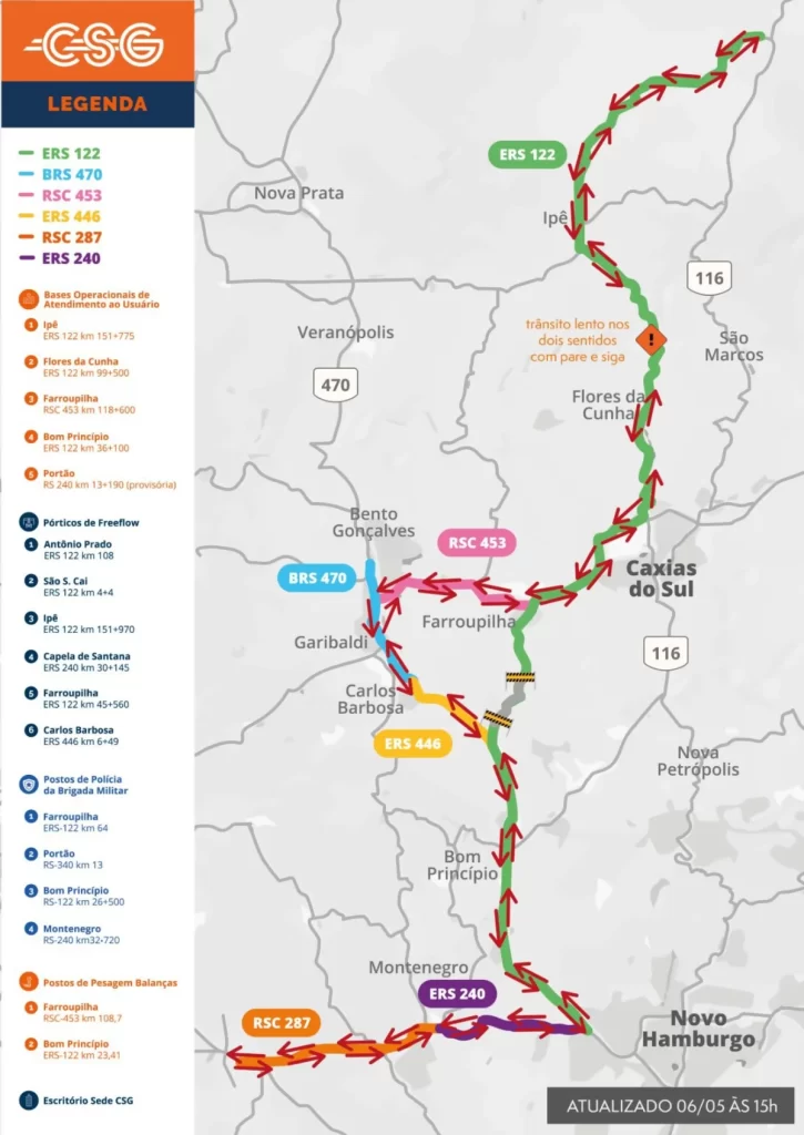 Rodovias concedidas no RS mantêm tráfego com alterações, nesta segunda (6)