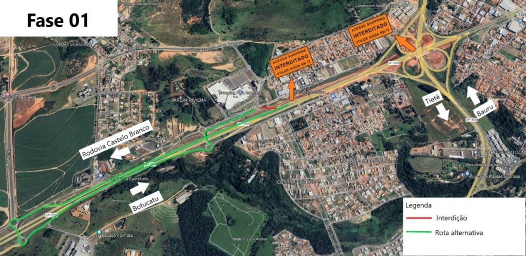 Alça da SP-209 é fechada para obras do Complexo Botucatu, em SP