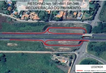 Serviços no retorno do km 141 da Rodovia dos Bandeirantes alteram o tráfego Serviços no retorno do km 141 da Rodovia dos Bandeirantes alteram o tráfego