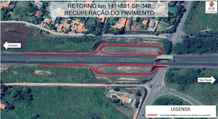 Serviços no retorno do km 141 da Rodovia dos Bandeirantes alteram o tráfego Serviços no retorno do km 141 da Rodovia dos Bandeirantes alteram o tráfego
