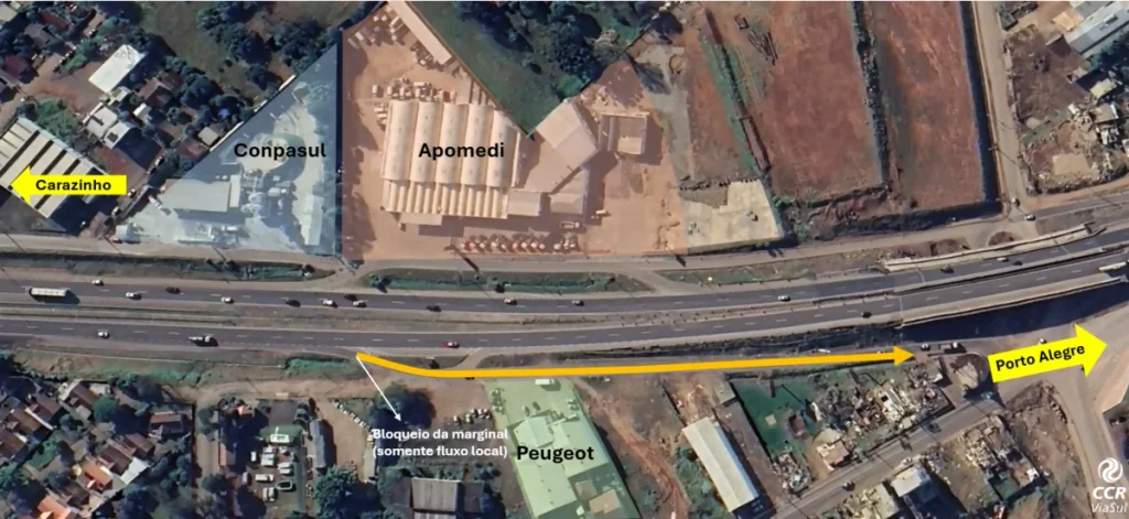 Obras das faixas adicionais na BR-386/RS alteram o tráfego na marginal, em Lajeado