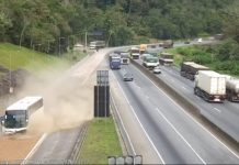 VÍDEO: Motorista de ônibus joga veículo na área de escape na BR-277/PR VÍDEO: Motorista de ônibus conseguiu evitar tragédia na BR-227/PR