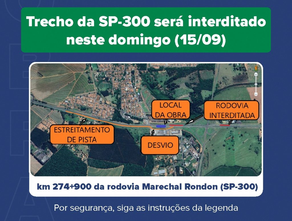 Obras alteram o tráfego na SP-300, em São Manuel, neste domingo (15)