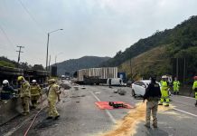Acidente na BR-376/PR mata uma pessoa e provoca interdição total, em Guaratuba Acidente na BR-376/PR mata uma pessoa e provoca interdição total, em Guaratuba