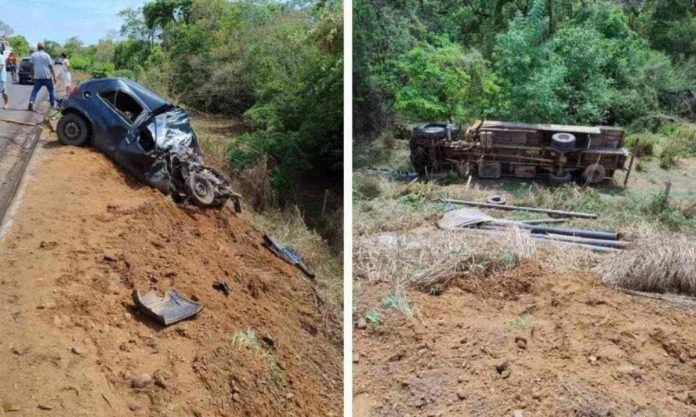 Colisão frontal mata pai, mãe e filhos menores na MG-674, em Ponto Chique Colisão frontal mata pai, mãe e filhos menores na MG-674, em Ponto Chique