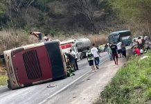 VÍDEO: Ônibus da Prisma Tur tomba na BR-418/MG, em Carlos Chagas, e deixa feridos Ônibus da Prisma Tur tomba na BR-418/MG, em Carlos Chagas, em Minas Geris, nesse domingo (13), e deixa feridos.