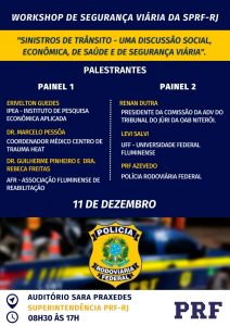 Workshop de segurança viária discutirá ações de prevenção a sinistros de trânsito, dia 11, no Rio