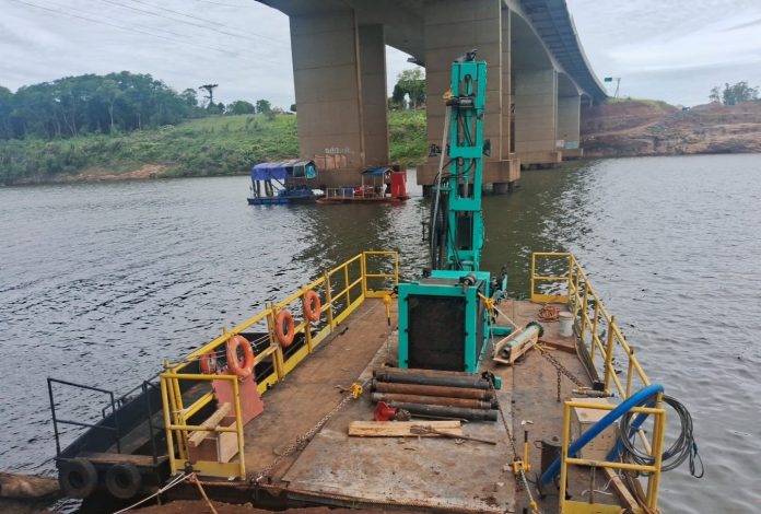 Obras na ponte do rio Taquari iniciam estaqueamento na BR-386/RS Obras na ponte do rio Taquari iniciam estaqueamento na BR-386/RS