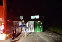 Acidente com ônibus na BR-381 deixa 20 feridos e bloqueia rodovia Acidente com ônibus na BR-381 deixa 20 feridos e bloqueia rodovia