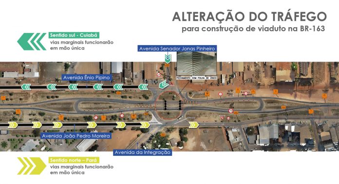 Construção de viaduto na BR-163/MT altera tráfego, em Sinop, a partir de sexta-feira (7) Construção de viaduto na BR-163/MT altera tráfego, em Sinop, a partir de sexta-feira (7)