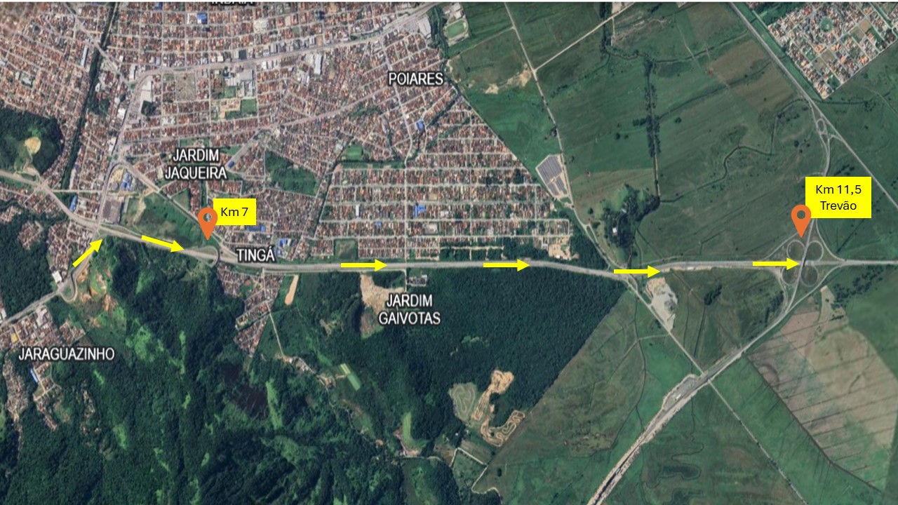 Serviços no viaduto de acesso ao Contorno Norte, em SP, alteram o tráfego, nesta terça (25)