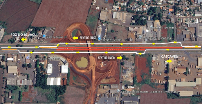 BR-277 está bloqueada, em Foz do Iguaçu (PR), para avanço em obra de novo viaduto BR-277 está bloqueada, em Foz do Iguaçu (PR), para avanço em obra de novo viaduto