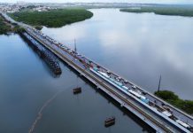 Liberado o tráfego em mais uma faixa na Ponte de Igapó, na BR-101/RN Liberado o tráfego em mais uma faixa na Ponte de Igapó, na BR-101/RN