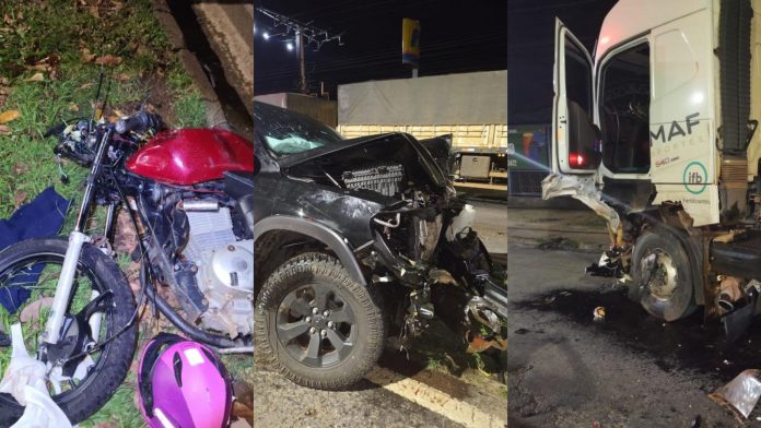 Motoqueiro morre após ser atingido por camionete desgovernada na Perimetral Norte, em Goiânia (GO) Motoqueiro morre após ser atingido por camionete desgovernada na Perimetral Norte, em Goiânia (GO)