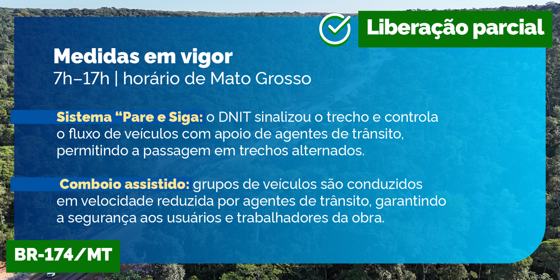 BR-174/MT tem tráfego liberado parcialmente, após obras de recuperação