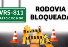 VRS-811, em Arroio do Meio, tem tráfego bloqueado, nesta terça-feira (13) VRS-811, em Arroio do Meio, tem tráfego bloqueado, nesta terça-feira (13)