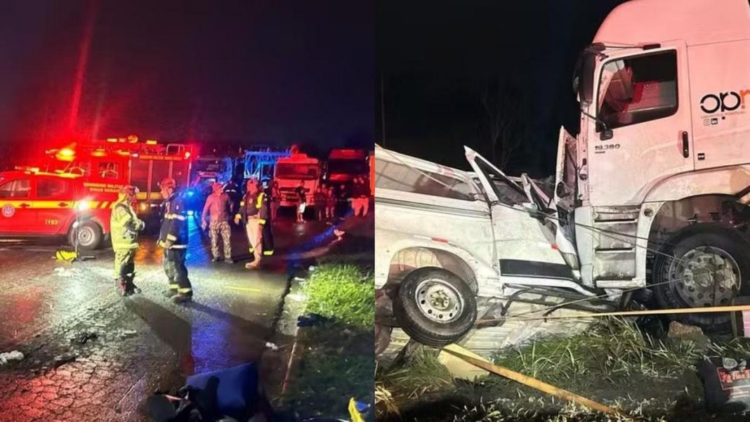 Carreta do acidente na BR-251/MG invadiu a contramão e van era clandestina Carreta do acidente na BR-251/MG invadiu a contramão e van era clandestina