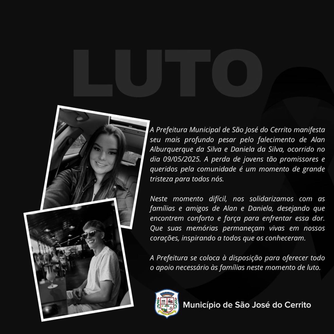 Filha e sobrinho de ex-prefeito de SC morrem em acidente na BR-282/SC