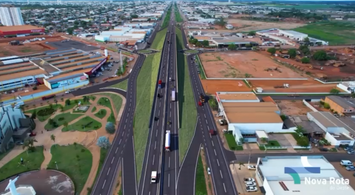 Obras de construção de viaduto alteram o tráfego na BR-163/MT, em Sinop Obras de construção de viaduto alteram o tráfego na BR-163/MT, em Sinop