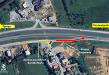 Obras alteram o tráfego em acesso à BR-101 Sul/SC, em Paulo Lopes Obras alteram o tráfego em acesso à BR-101 Sul/SC, em Paulo Lopes