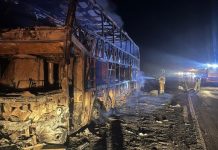Ônibus e carreta bitrem batem na BR-262/MG, pegam fogo e caminhoneiro fica ferido Ônibus e carreta bitrem batem na BR-262/MG, pegam fogo e caminhoneiro fica ferido