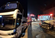 Colisão de carro e ônibus da Catarinense fere mulher gravemente na Rodovia Ivo Silveira, em Brusque (SC) Colisão de carro e ônibus fere mulher gravemente na Rodovia Ivo Silveira, em Brusque (SC)