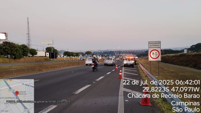 Pedestre é atropelado e morto no acostamento da SP-332, em Campinas; veículo evadiu-se do local Pedestre é atropelado e morto no acostamento da SP-332, em Campinas; veículo evadiu-se do local